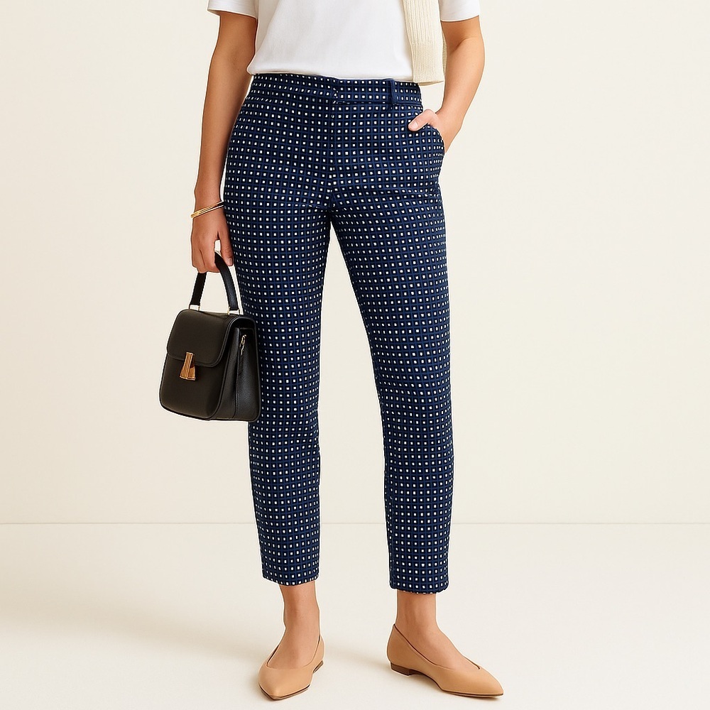 Banana republic SLOAN-FIT BLUE PRINT SLIM ANKLE PANT ❤️ - Picture 3 of 10